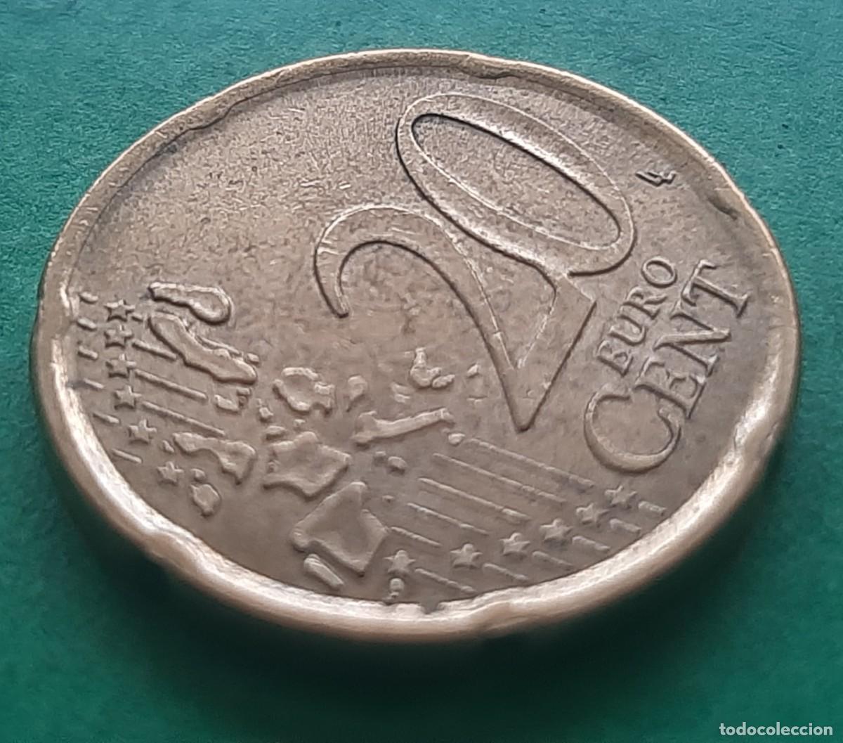 Monedas con errores: (ERROR-ESPA&Ntilde;A)(1999) 20 C&Eacute;NTIMOS DE EURO EXCESO DE METAL EN CABEZA - Foto 17