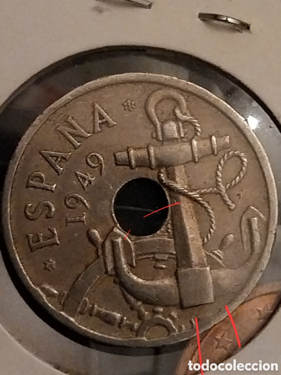 Monedas con errores: 50CENTS 1949 ERRORES Espa&ntilde;a, E- 51, INVERTIDAS... - Foto 3