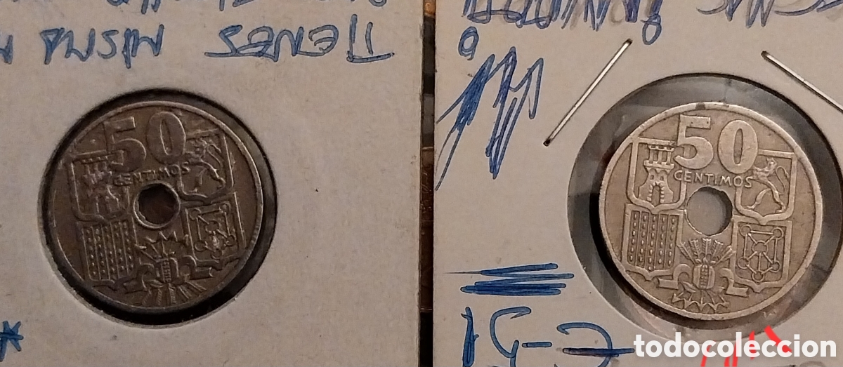 Monedas con errores: 50CENTS 1949 ERRORES Espa&ntilde;a, E- 51, INVERTIDAS... - Foto 7