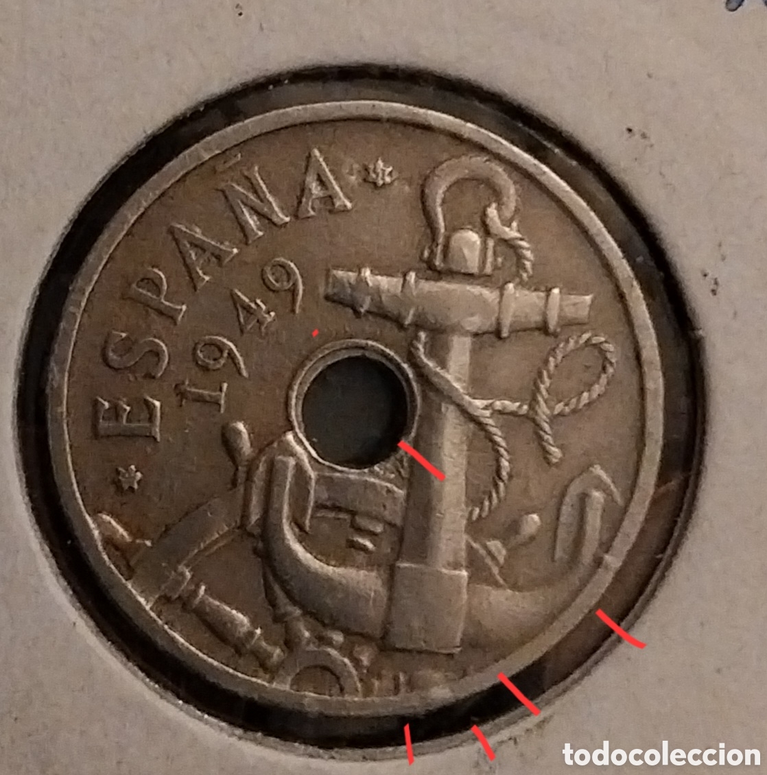 Monedas con errores: 50CENTS 1949 ERRORES Espa&ntilde;a, E- 51, INVERTIDAS... - Foto 2