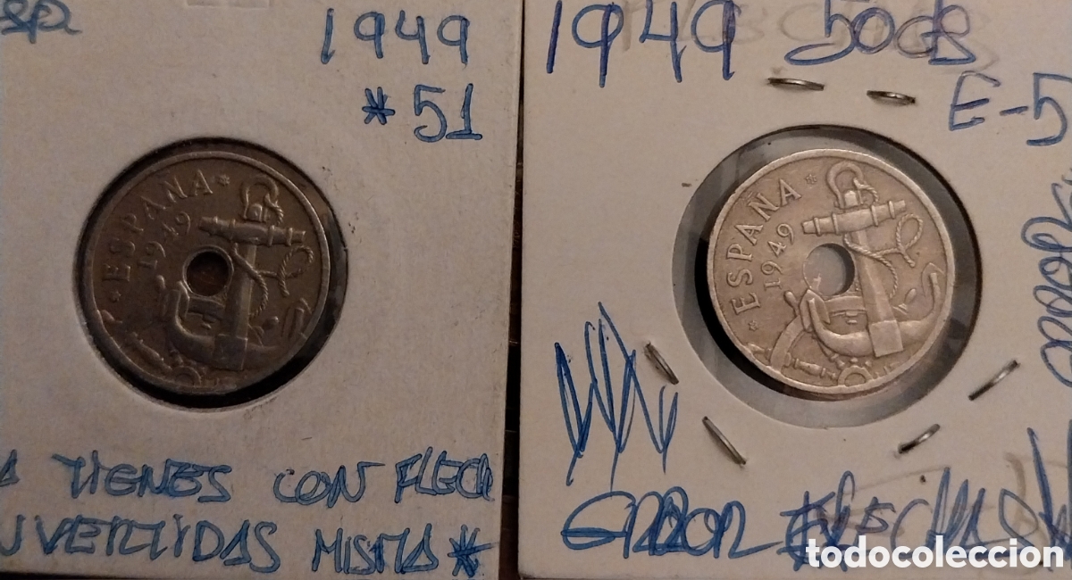 Monedas con errores: 50CENTS 1949 ERRORES Espa&ntilde;a, E- 51, INVERTIDAS... - Foto 9