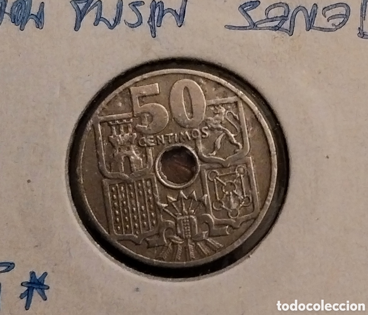 Monedas con errores: 50CENTS 1949 ERRORES Espa&ntilde;a, E- 51, INVERTIDAS... - Foto 4