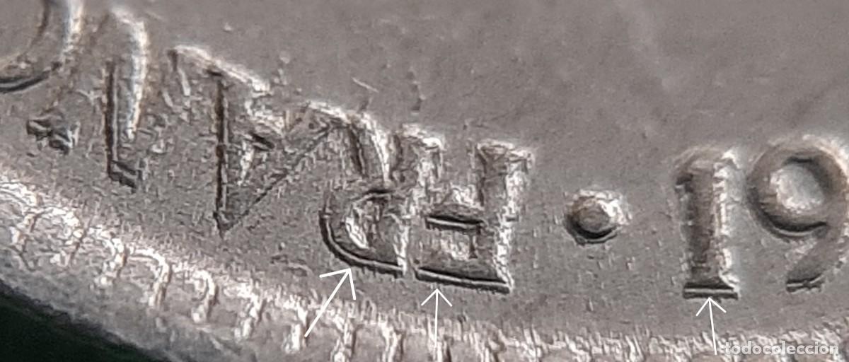 Monedas con errores: (ERROR-ESPA&Ntilde;A)(1957*73) 5 PESETAS CON ERROR LEYENDA REMARCADA EN ANVERSO - Foto 2