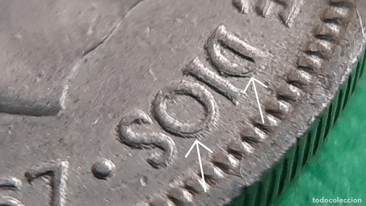 Monedas con errores: (ERROR-ESPA&Ntilde;A)(1957*73) 5 PESETAS CON ERROR LEYENDA REMARCADA EN ANVERSO - Foto 4