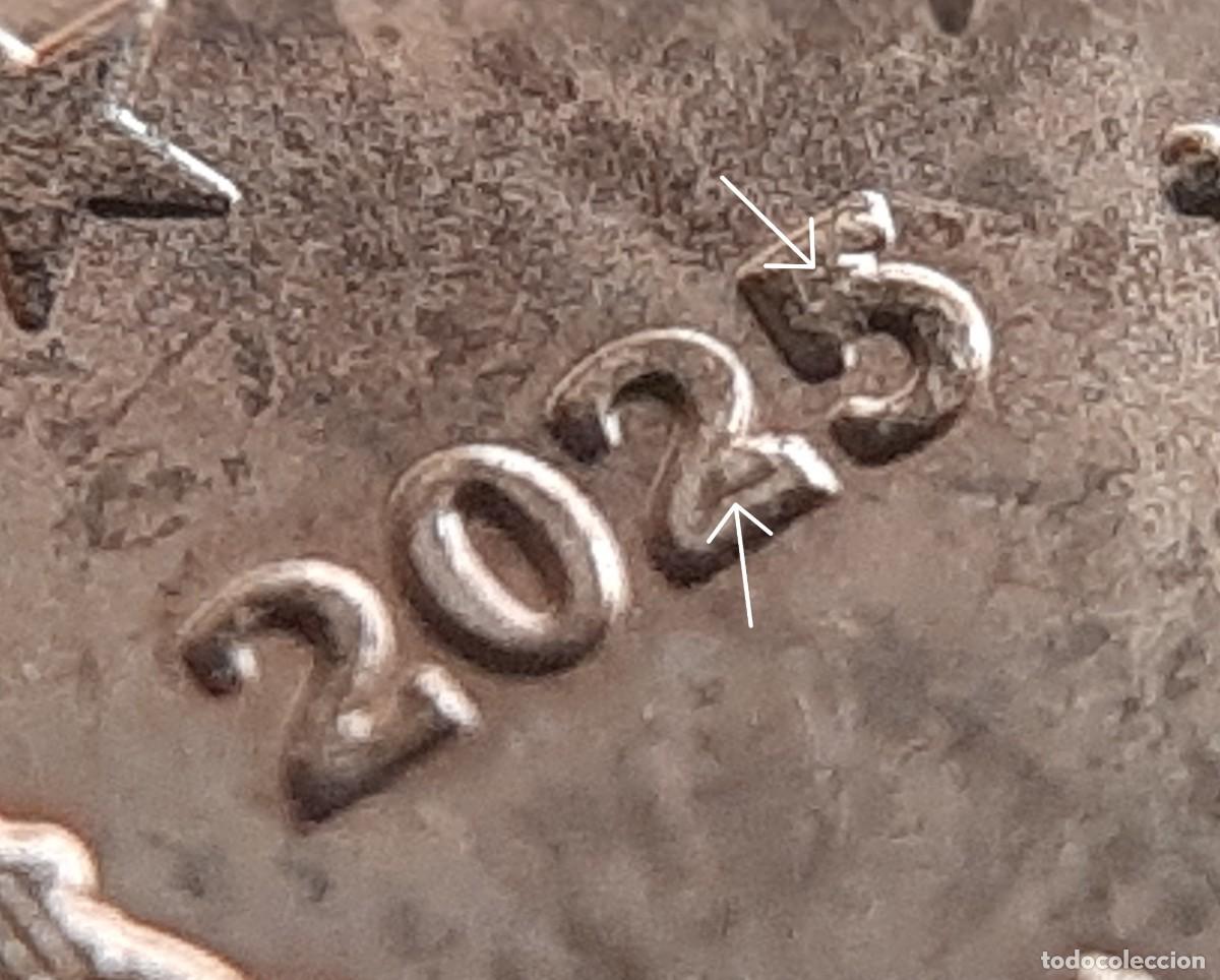 Monedas con errores: (ERROR-ESPA&Ntilde;A)(2025) 2 C&Eacute;NTIMOS CON EXCESO DE METAL EN FECHA - Foto 4