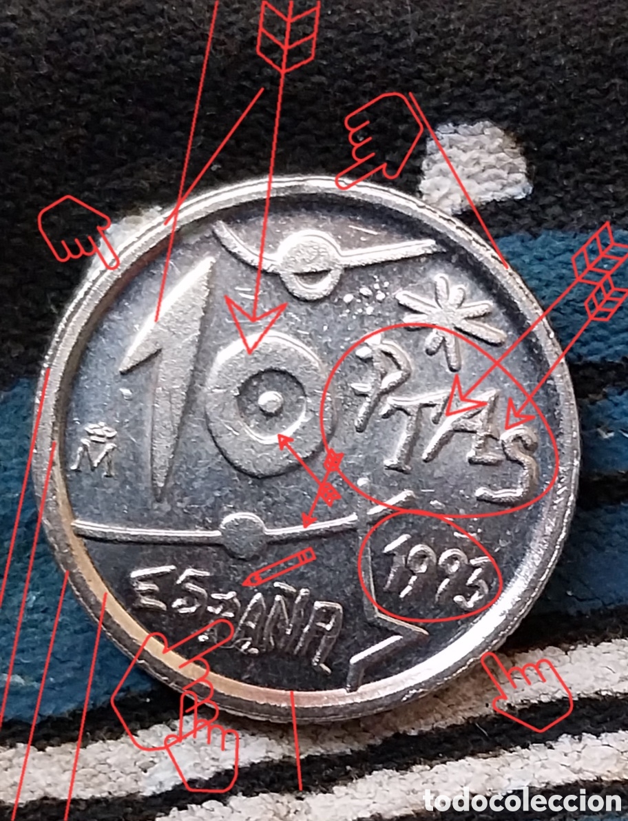 Monedas con errores: 10ptas Espa&ntilde;a 1993 FASTINANTE ERROR - Foto 3