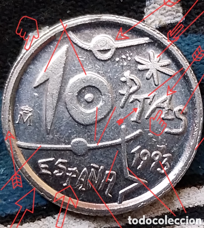 Monedas con errores: 10ptas Espa&ntilde;a 1993 FASTINANTE ERROR - Foto 8