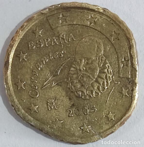 Monedas con errores: 10 CENTIMOS DE EURO CON ERROR, DEFECTUOSA, MONEDA DE ESPA&Ntilde;A CERVANTES 2005 - Foto 1