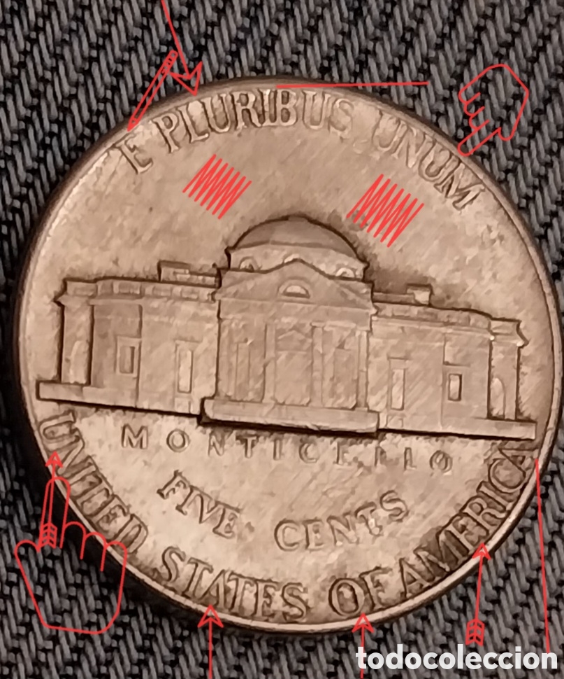 Monedas con errores: FIVE CENT 1971 Estados Unidos ERROR - Foto 2