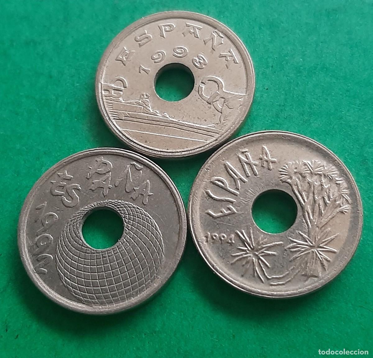 Monedas con errores: (ERROR-ESPA&Ntilde;A) LOTE DE MONEDAS DE 25 PESETAS CON ERRORES - Foto 19