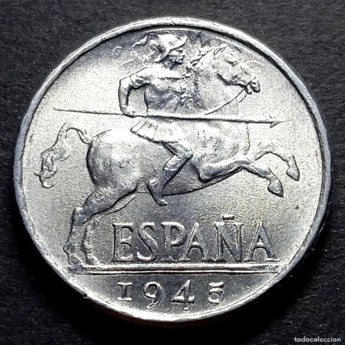 Monedas con errores: ⚜️ BAU1 7. Error repinte. Espa&ntilde;a. 10 c&eacute;ntimos 1945. UNC - Foto 2