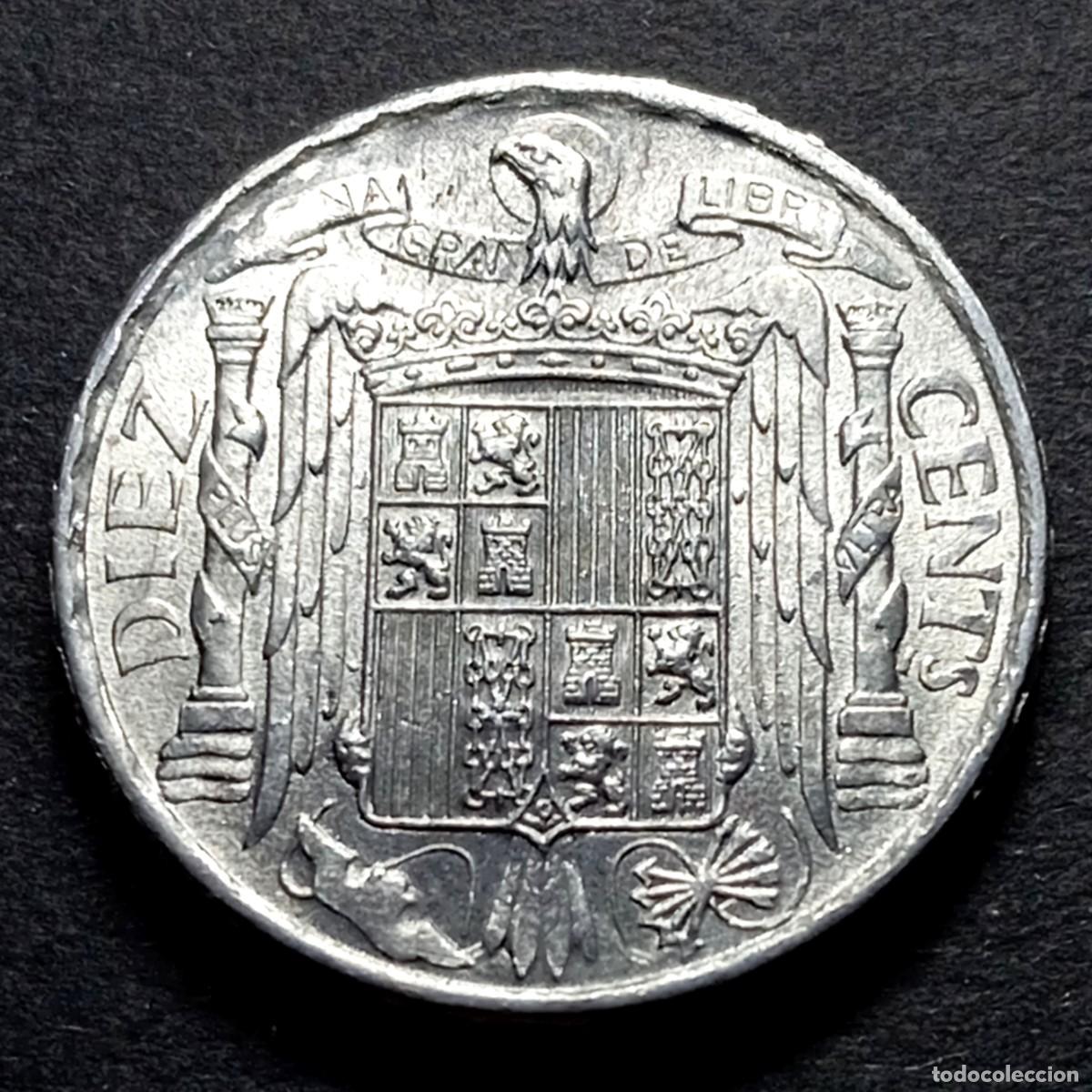 Monedas con errores: ⚜️ BAU1 7. Error repinte. Espa&ntilde;a. 10 c&eacute;ntimos 1945. UNC - Foto 4