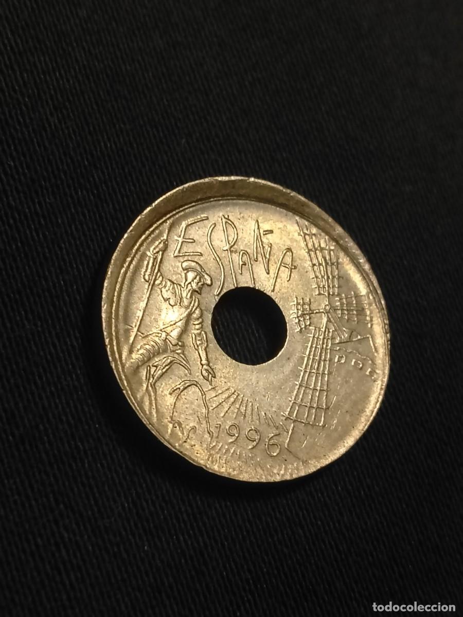 Monedas con errores: Error desplazada! 25 c&eacute;ntimos 1996 Castilla la Mancha - Foto 4