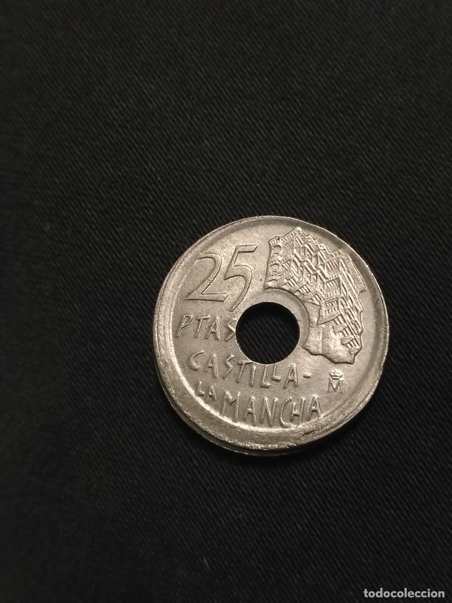 Monedas con errores: Error desplazada! 25 c&eacute;ntimos 1996 Castilla la Mancha - Foto 5