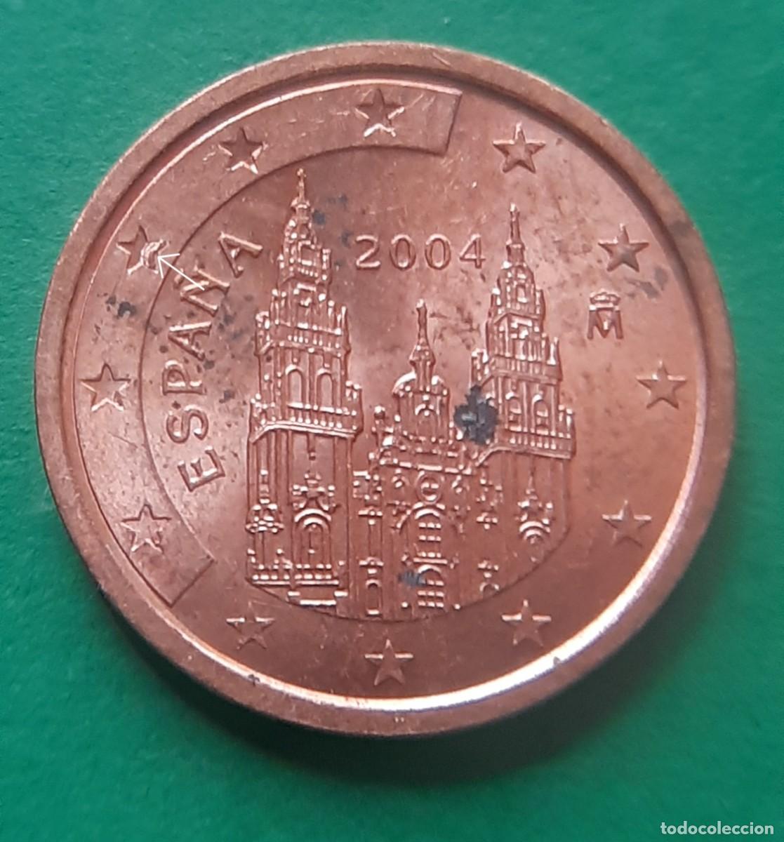 Monedas con errores: (ERROR-ESPA&Ntilde;A)(2004) 2 C&Eacute;NTIMOS DE EURO CON EXCESOS DE METAL EN LAS ESTRELLAS - Foto 8