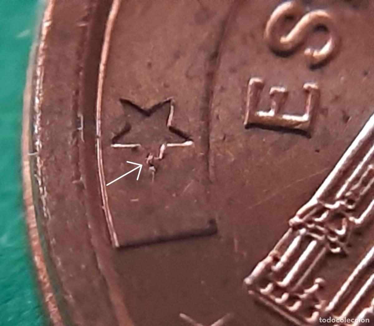 Monedas con errores: (ERROR-ESPA&Ntilde;A)(2004) 2 C&Eacute;NTIMOS DE EURO CON EXCESOS DE METAL EN LAS ESTRELLAS - Foto 9