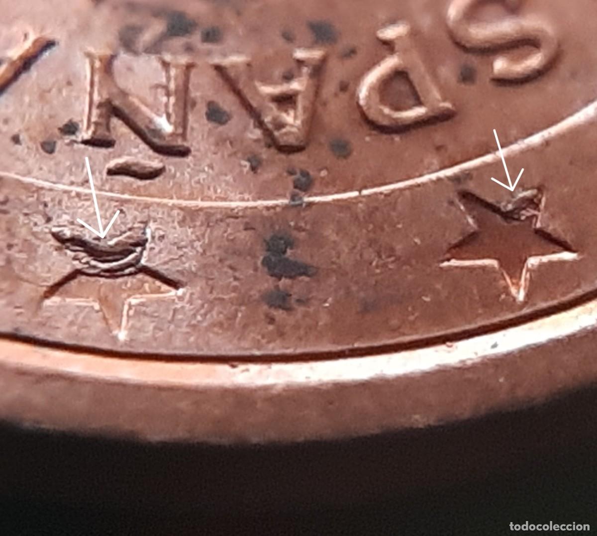 Monedas con errores: (ERROR-ESPA&Ntilde;A)(2004) 2 C&Eacute;NTIMOS DE EURO CON EXCESOS DE METAL EN LAS ESTRELLAS - Foto 17