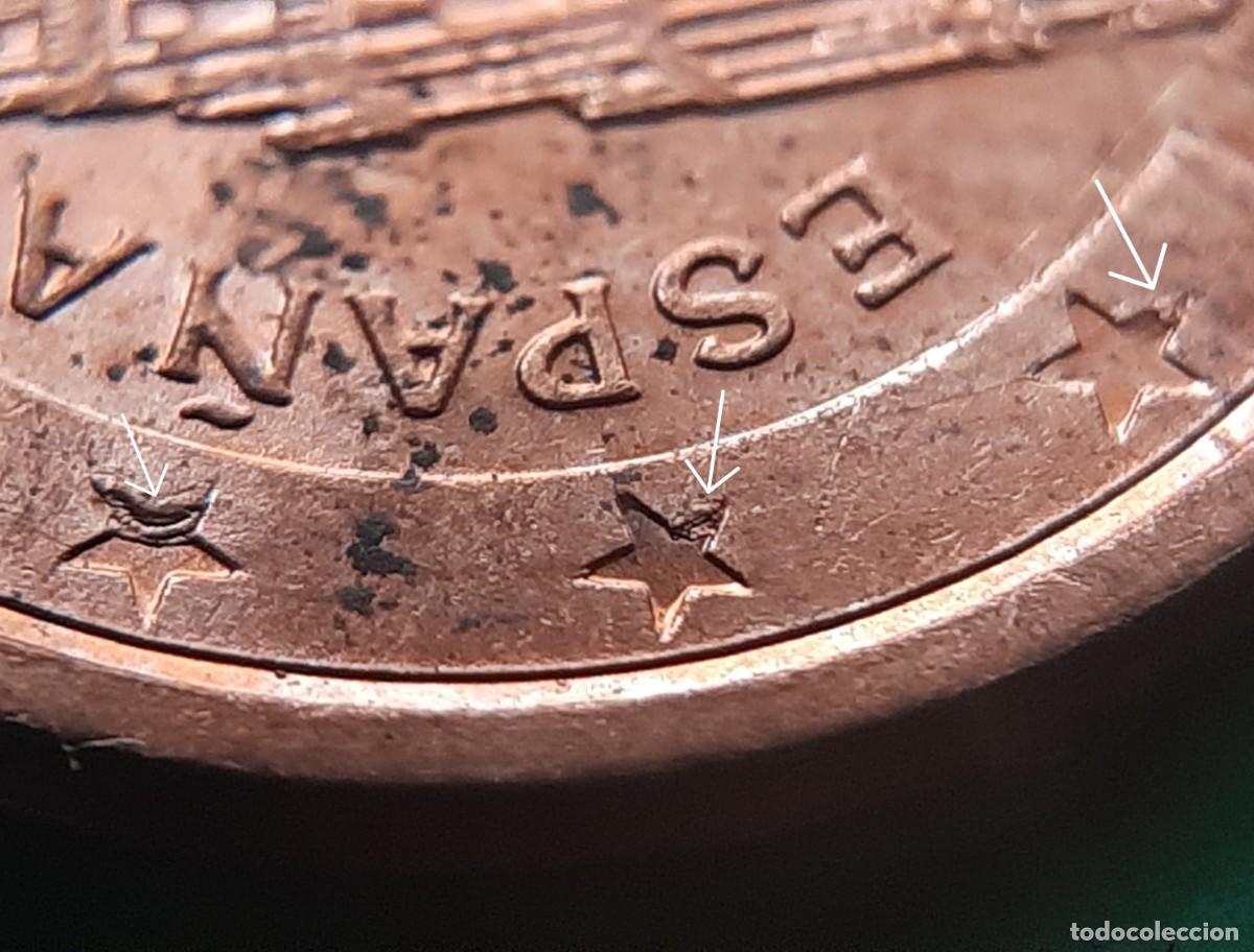 Monedas con errores: (ERROR-ESPA&Ntilde;A)(2004) 2 C&Eacute;NTIMOS DE EURO CON EXCESOS DE METAL EN LAS ESTRELLAS - Foto 19