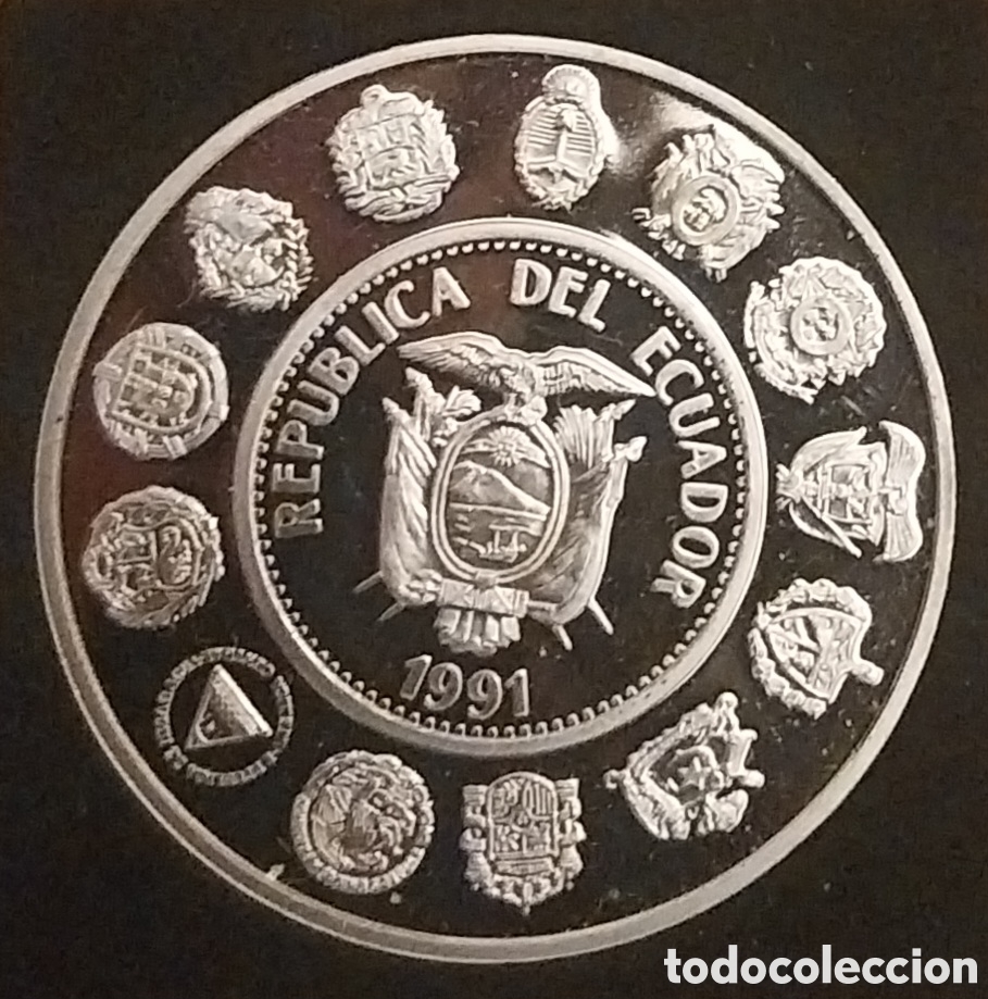 Monedas con errores: 5.000 SUCRES ERROR DE ECUADOR 1991. - Foto 3