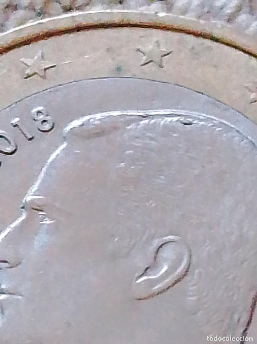Monedas con errores: Moneda error 1 euro Espa&ntilde;a 2018 - Foto 1