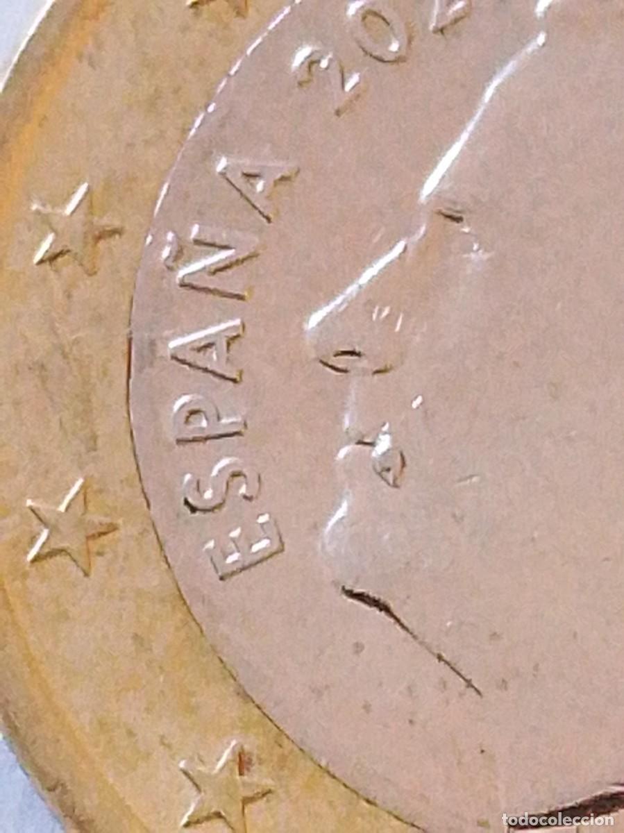 Monedas con errores: Moneda 1 euro Espa&ntilde;a 2021 error - Foto 2