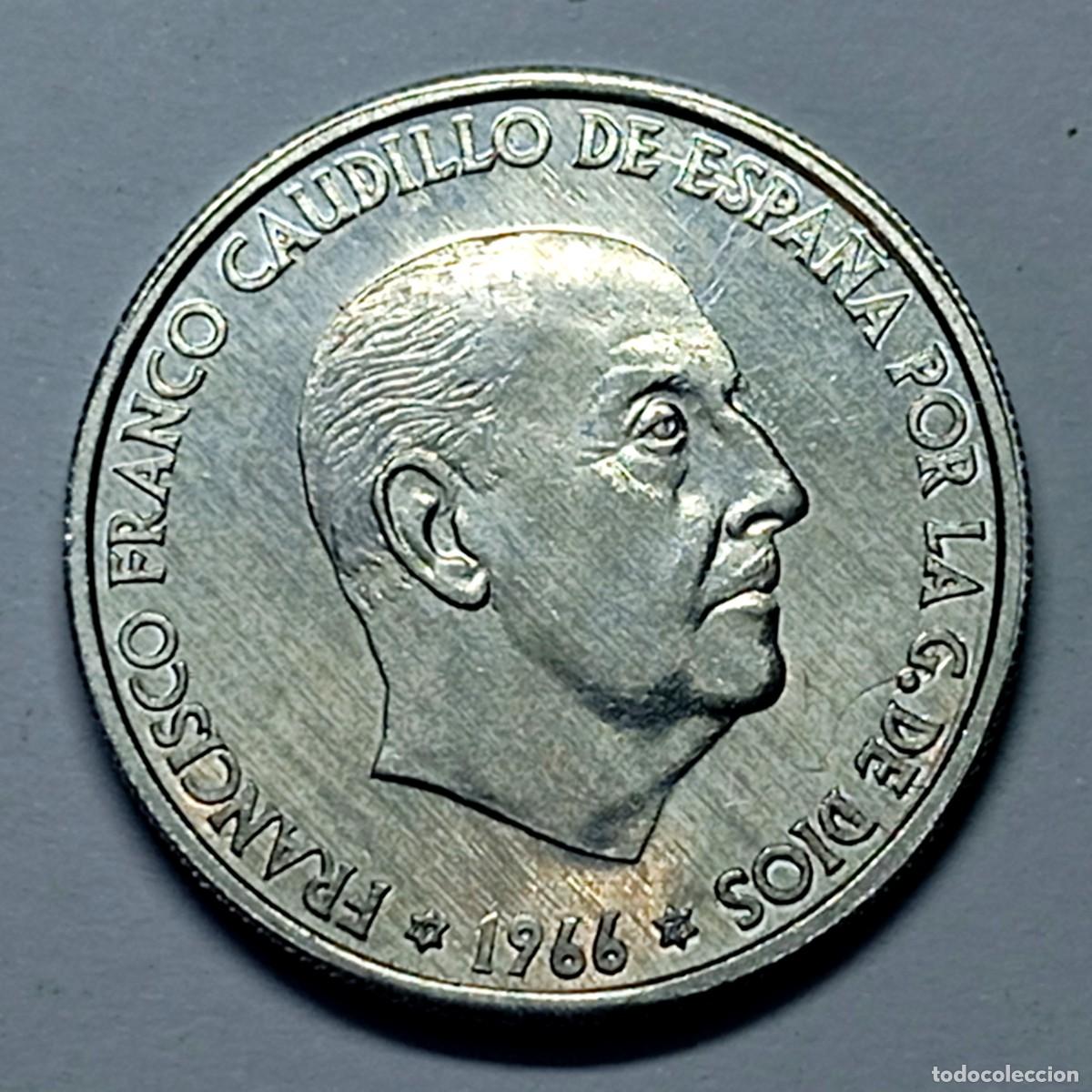 Monedas con errores: ⚜️ # BAT2 4. M&uacute;ltiples errores. 50 c&eacute;ntimos 1966 *73 S/C. Segmentada, repintes, estriada - Foto 5