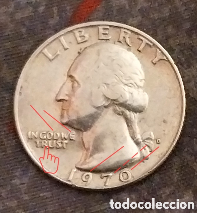 Monedas con errores: CUARTO DOLLAR 1970 CECA D ERROR - Foto 12