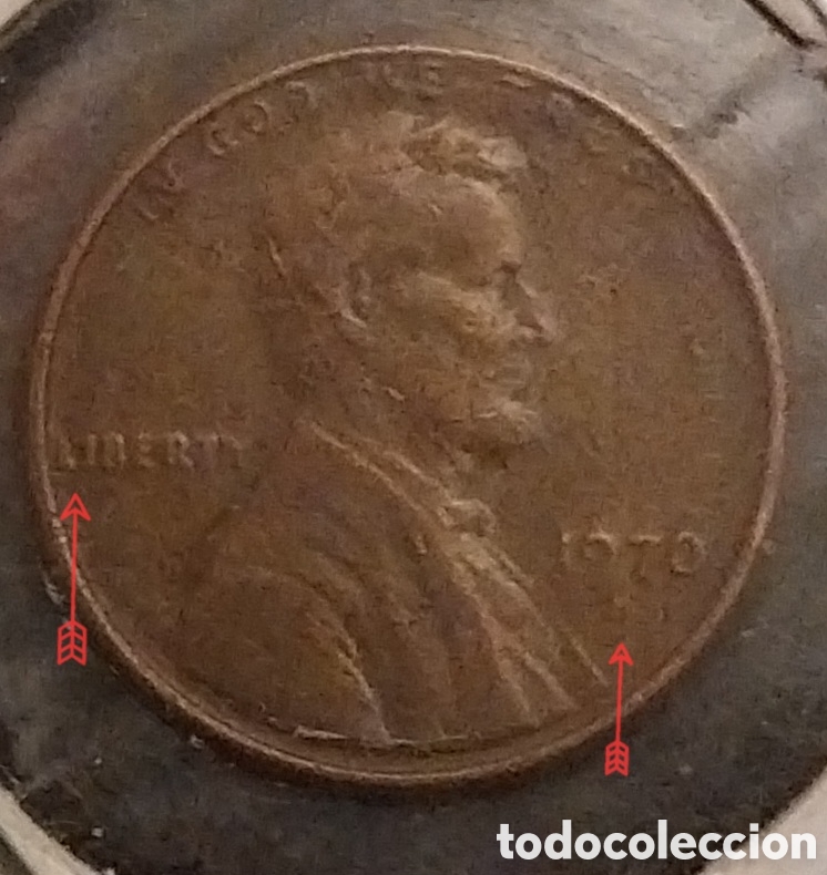 Monedas con errores: ONE CENT EEUU 1970 CECA &rdquo; D &rdquo; ERROR. - Foto 4