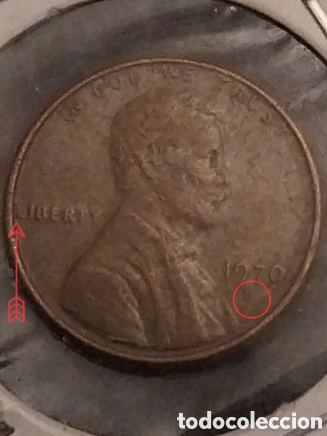 Monedas con errores: ONE CENT EEUU 1970 CECA &rdquo; D &rdquo; ERROR. - Foto 1