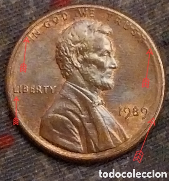 Monedas con errores: One Cent eeuu 1989 Doubled-Die. - Foto 1