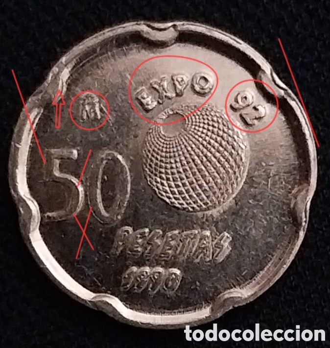 Monedas con errores: ERROR 50PTAS 1990 DOUBLED-DIE. - Foto 1