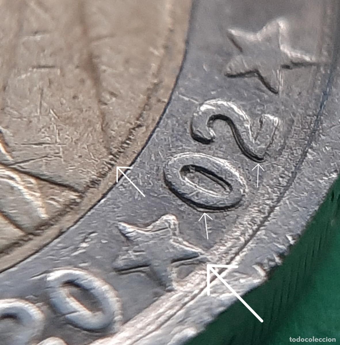 Monedas con errores: (ERROR-ESPA&Ntilde;A)(2002) 2 EUROS CON EXCESO DE METAL-REMARQUE - Foto 7