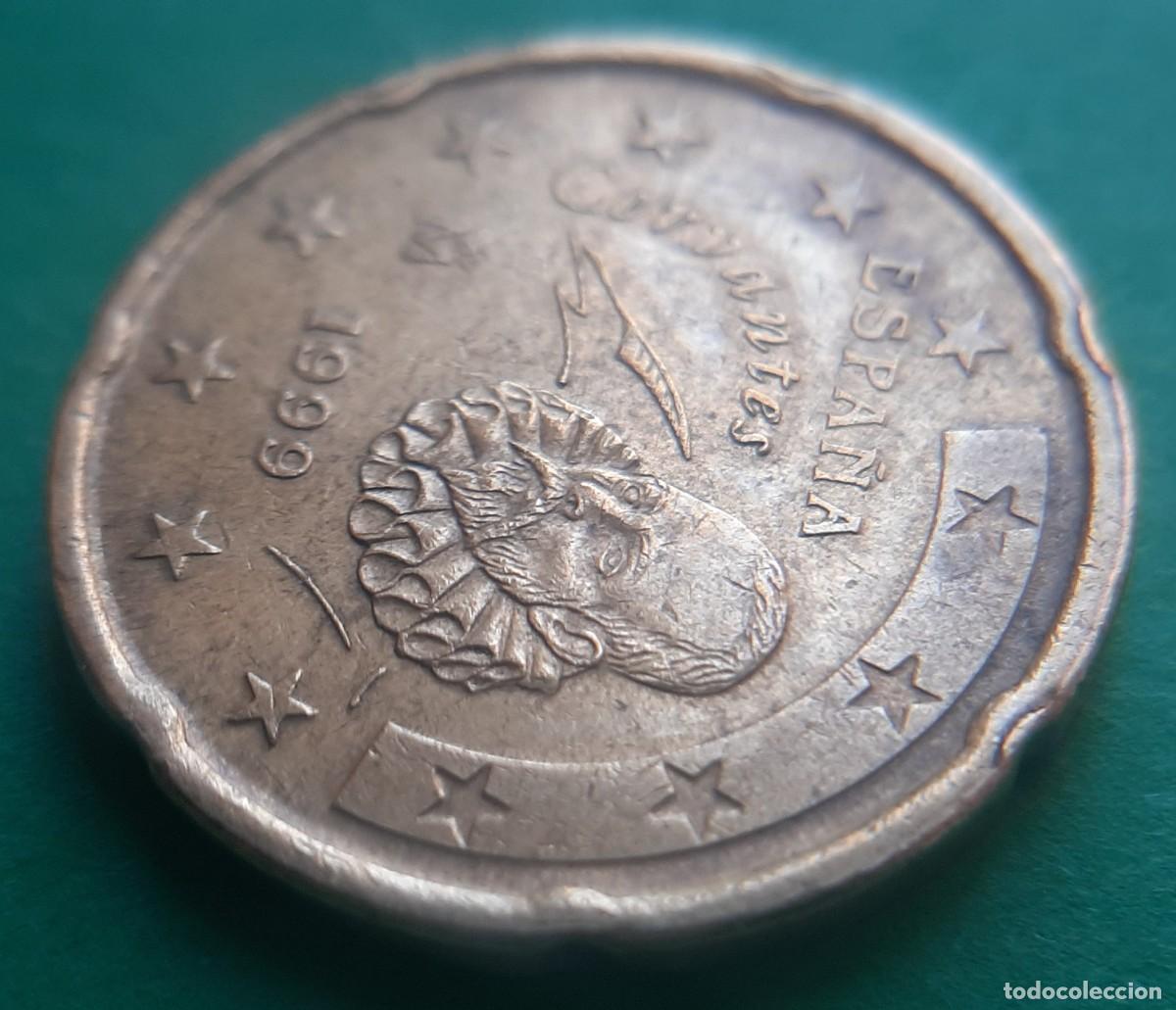 Monedas con errores: (ERROR-ESPA&Ntilde;A)(1999) 20 C&Eacute;NTIMOS DE EURO CON EXCESO DE METAL - Foto 14