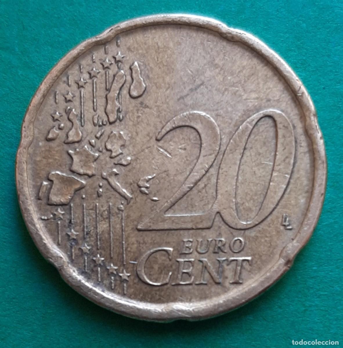 Monedas con errores: (ERROR-ESPA&Ntilde;A)(1999) 20 C&Eacute;NTIMOS DE EURO CON EXCESO DE METAL - Foto 15