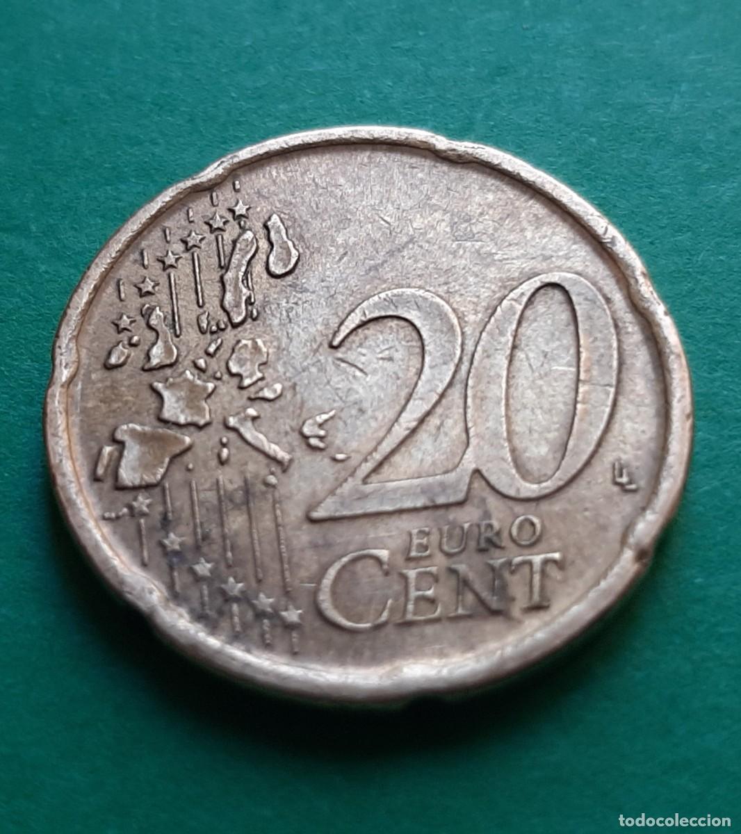 Monedas con errores: (ERROR-ESPA&Ntilde;A)(1999) 20 C&Eacute;NTIMOS DE EURO CON EXCESO DE METAL - Foto 16
