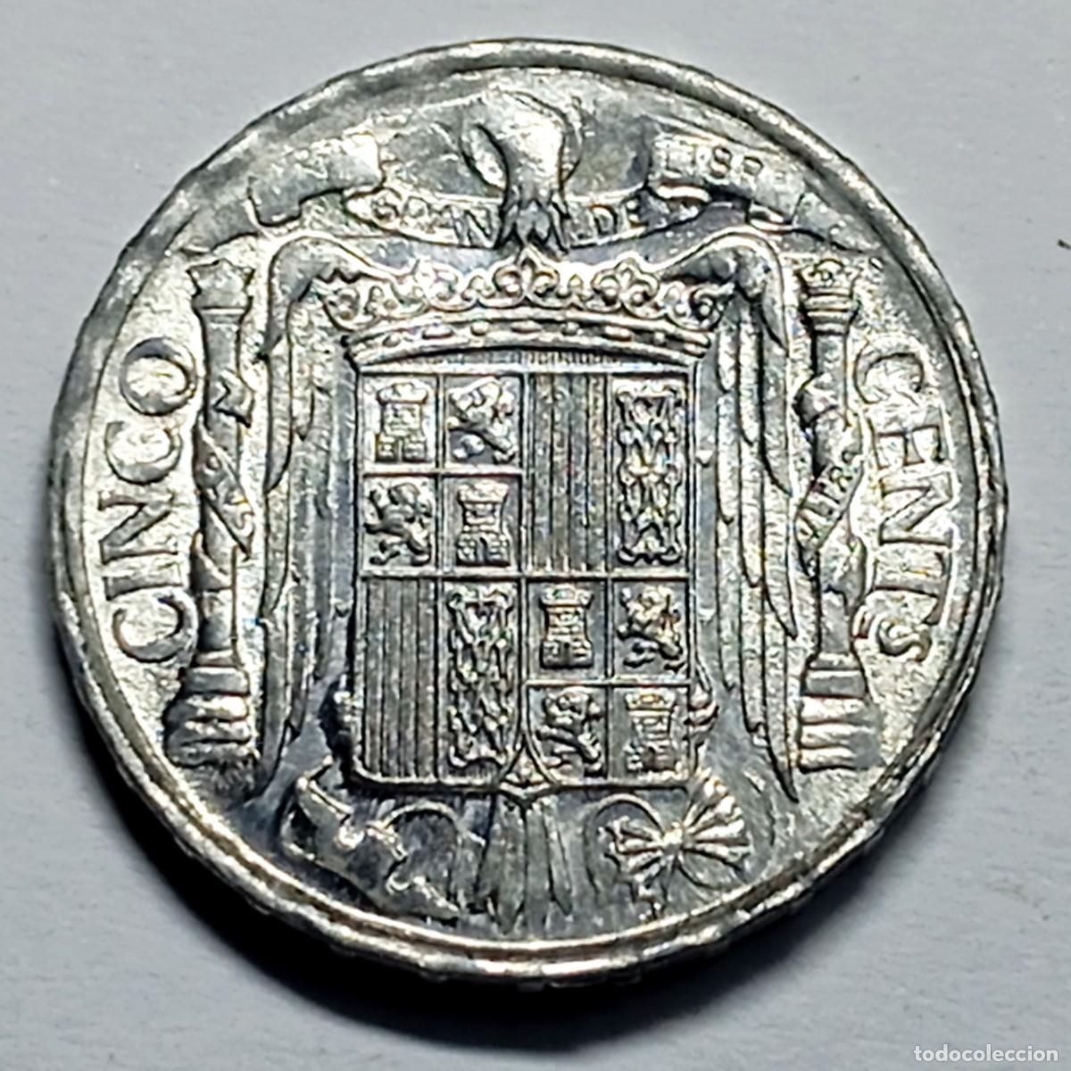 Monedas con errores: ⚜️ BAV8 6. Error repinte. Espa&ntilde;a. 5 c&eacute;ntimos 1940 - Foto 4