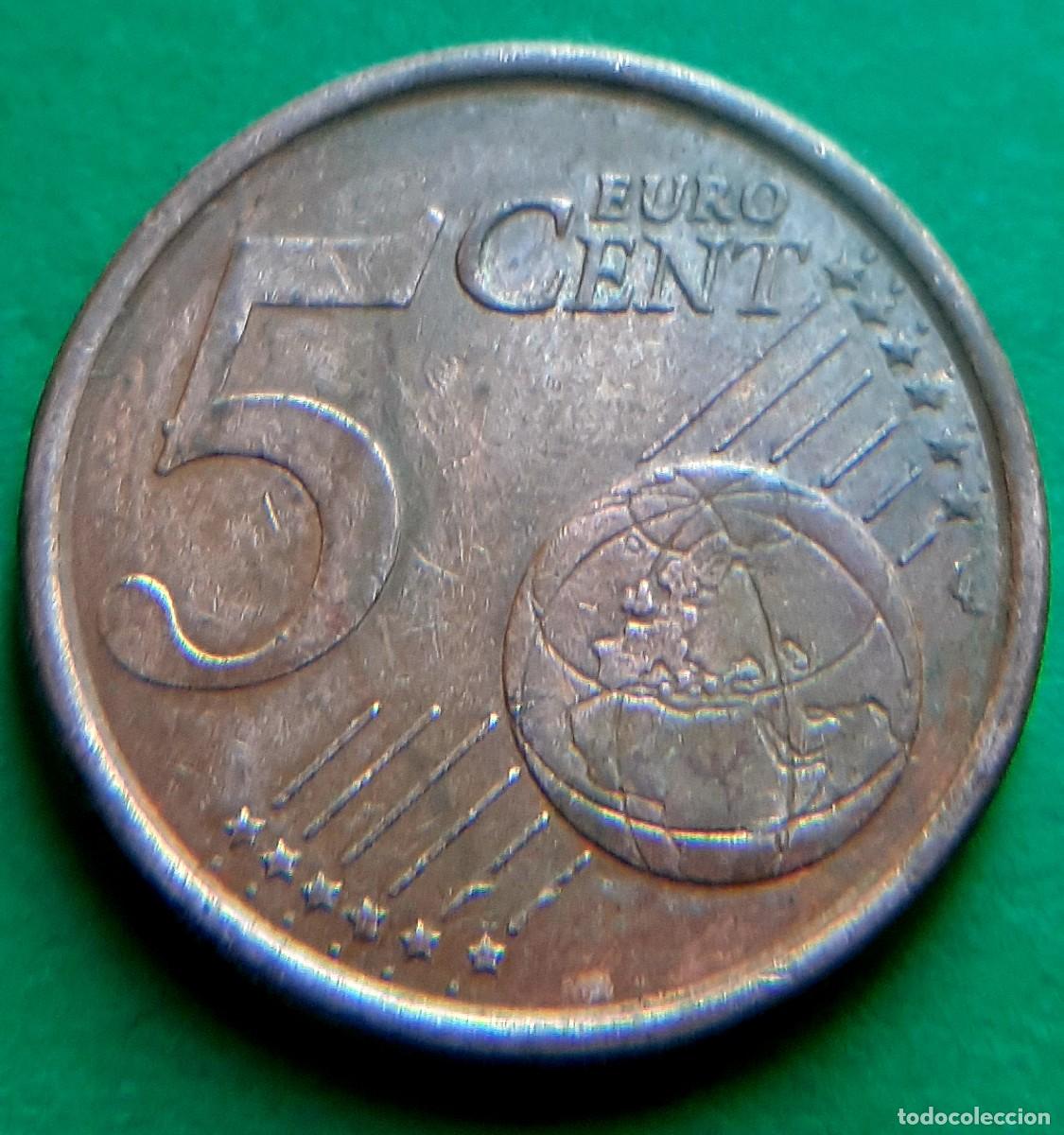 Monedas con errores: (ERROR-ESPA&Ntilde;A)(1999) 5 C&Eacute;NTIMOS DE EURO CON EXCESO DE METAL - Foto 5