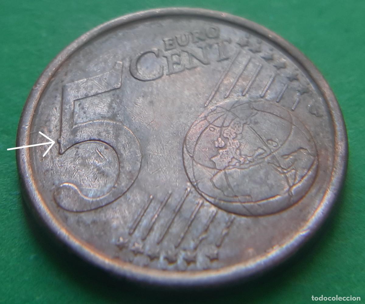 Monedas con errores: (ERROR-ESPA&Ntilde;A)(1999) 5 C&Eacute;NTIMOS DE EURO CON EXCESO DE METAL - Foto 6