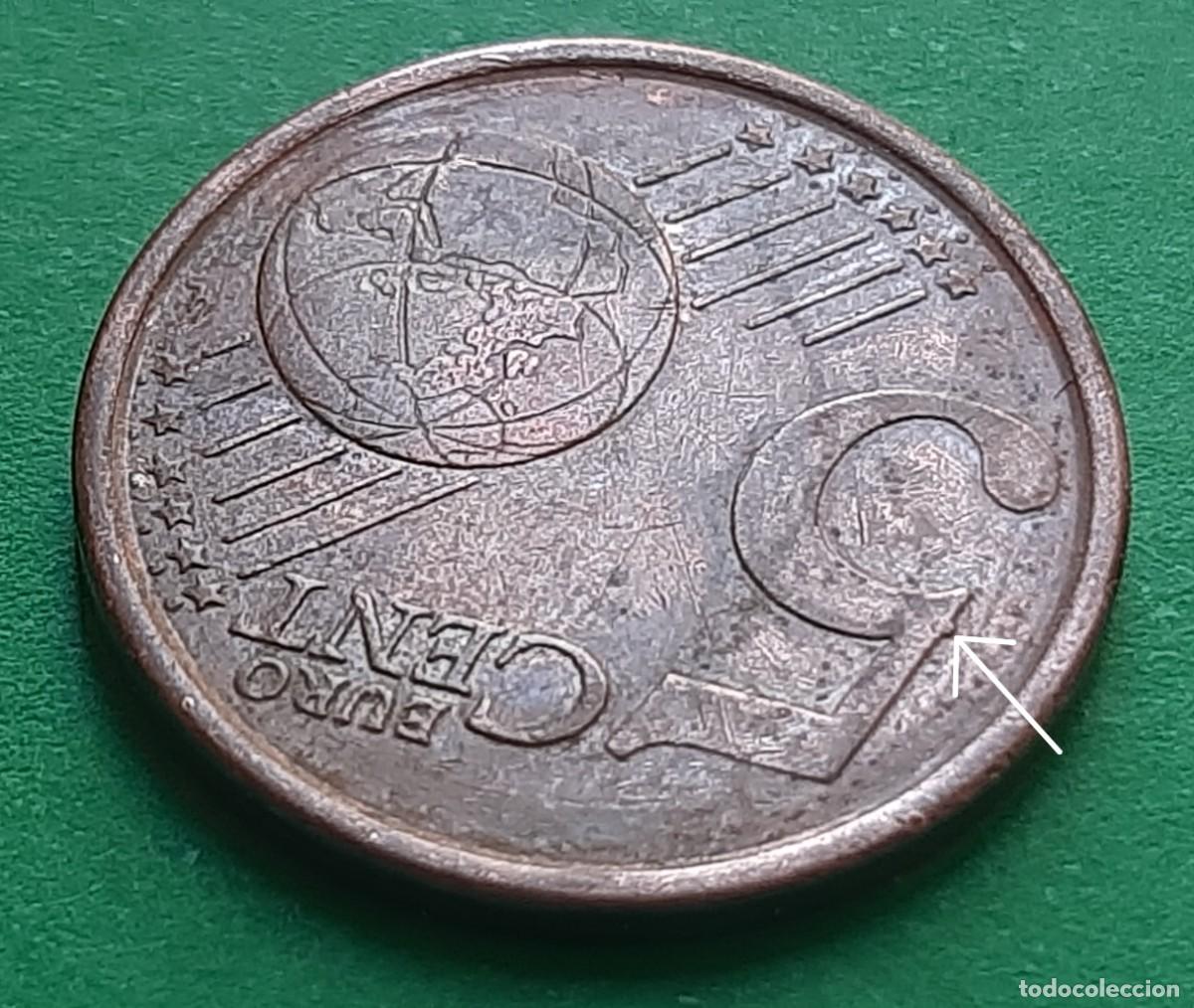 Monedas con errores: (ERROR-ESPA&Ntilde;A)(1999) 5 C&Eacute;NTIMOS DE EURO CON EXCESO DE METAL - Foto 13