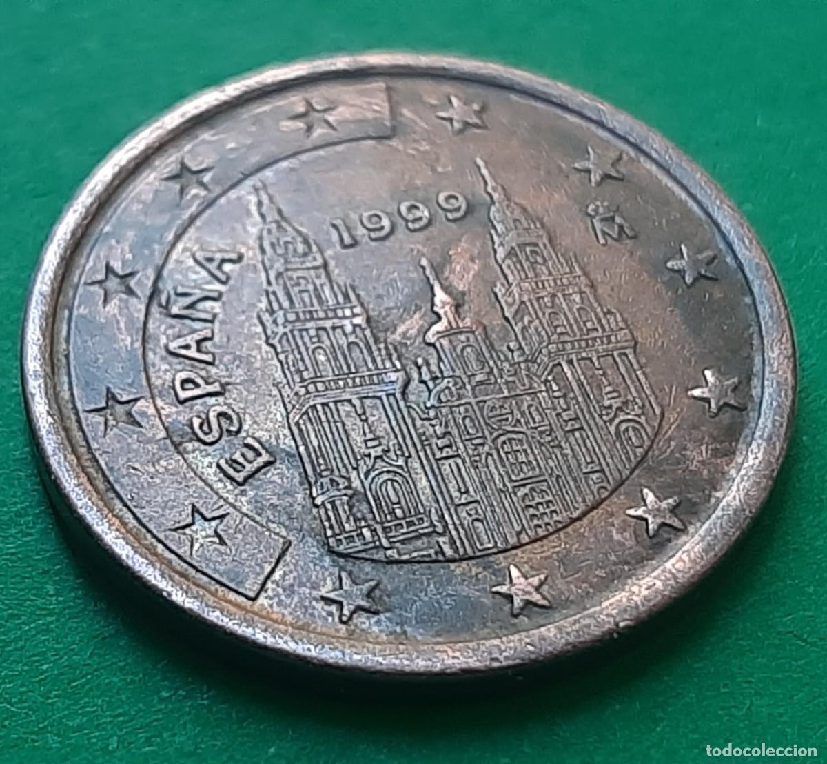 Monedas con errores: (ERROR-ESPA&Ntilde;A)(1999) 5 C&Eacute;NTIMOS DE EURO CON EXCESO DE METAL - Foto 17