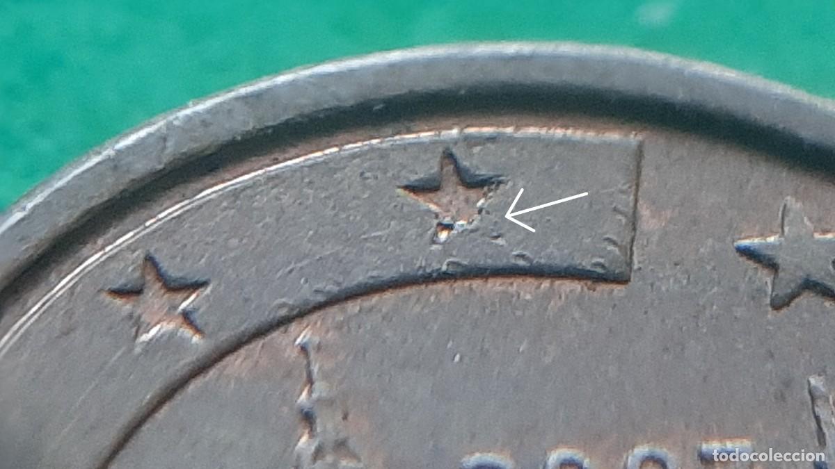 Monedas con errores: (ERROR-ESPA&Ntilde;A)(2007) 1 C&Eacute;NTIMO DE EURO CON EXCESO DE METAL - Foto 2