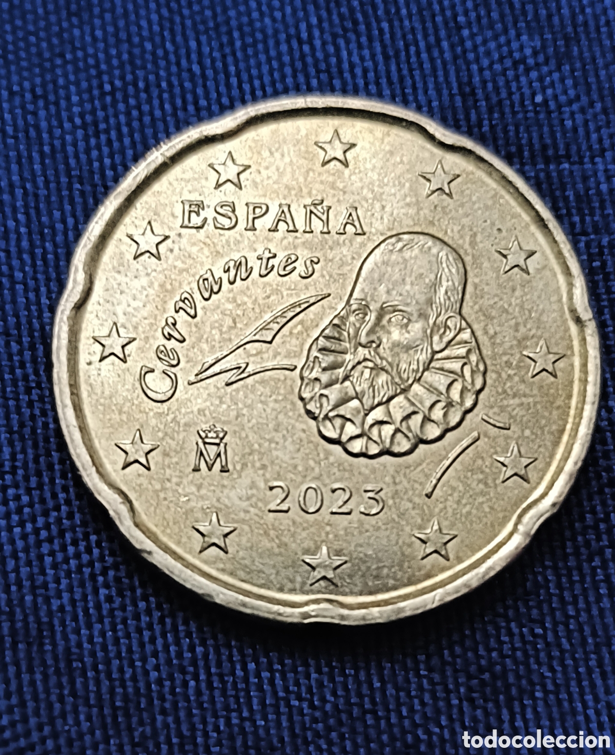 Monedas con errores: BU. 20 cts. &euro;. 2023. Espa&ntilde;a. Pegote de metal. - Foto 3