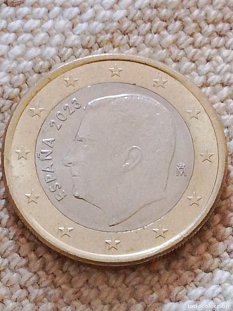Monedas con errores: Moneda 1 euro Espa&ntilde;a 2023 error , unica - Foto 1
