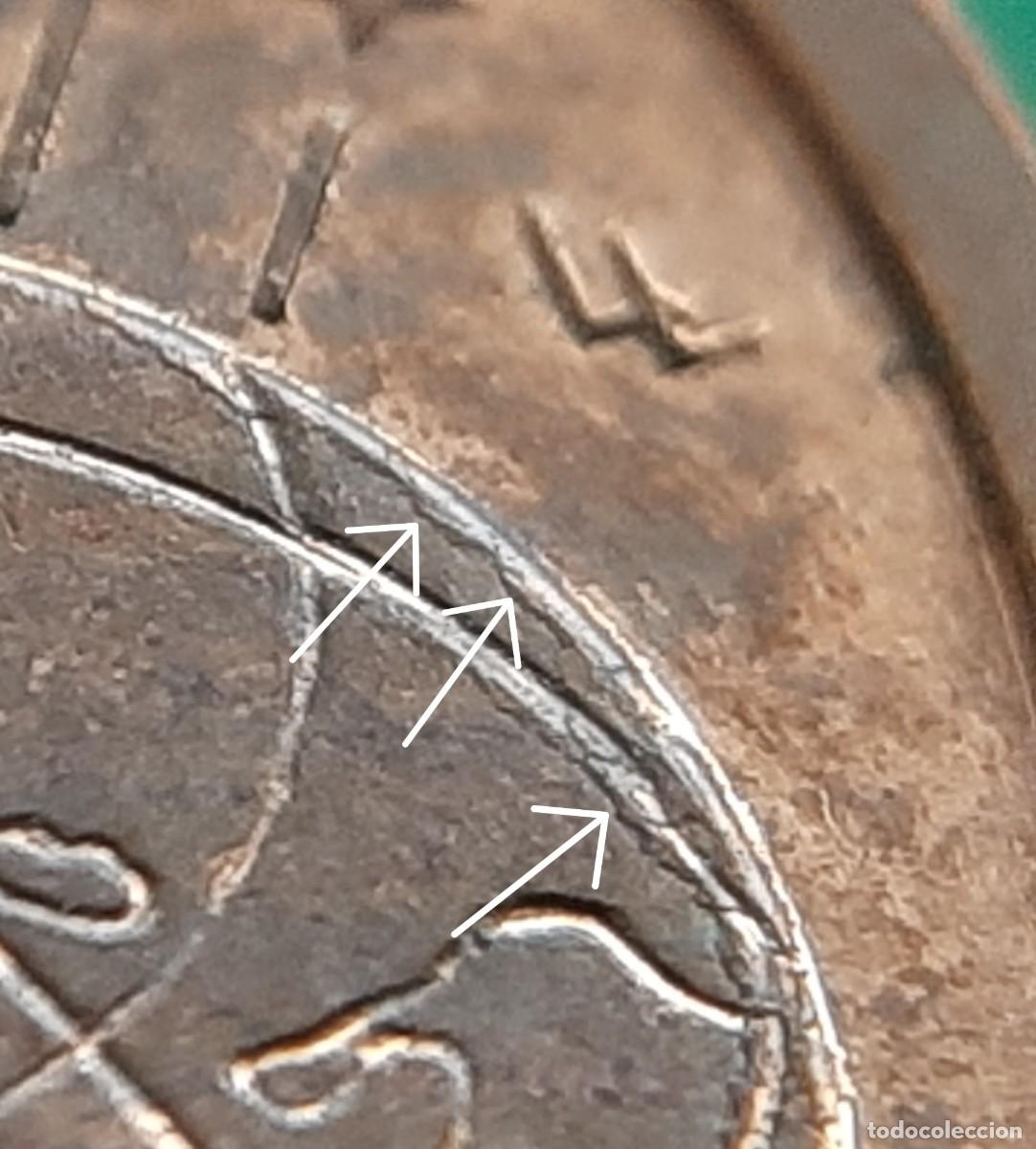 Monedas con errores: (ERROR-ESPA&Ntilde;A)(2016) 5 C&Eacute;NTIMOS CON ERROR. EXCESO DE METAL - Foto 7