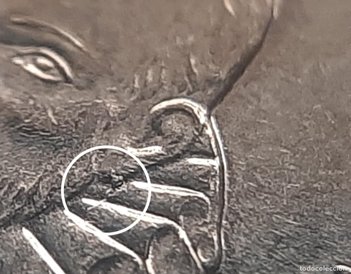 Monedas con errores: (ERROR-ESPA&Ntilde;A)(2024) 20 C&Eacute;NTIMOS CON ERROR. EXCESO DE METAL EN OREJA DE CERVANTES - Foto 4