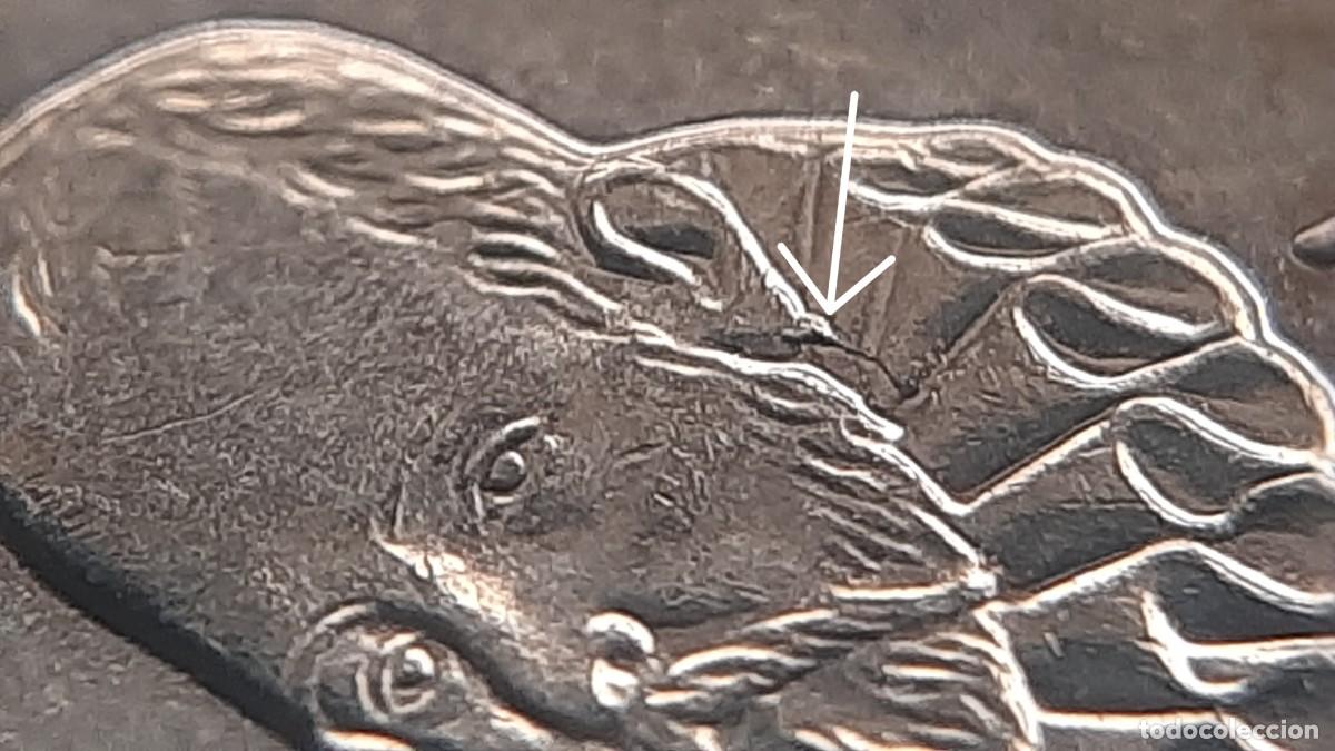 Monedas con errores: (ERROR-ESPA&Ntilde;A)(2024) 20 C&Eacute;NTIMOS CON ERROR. EXCESO DE METAL EN OREJA DE CERVANTES - Foto 1