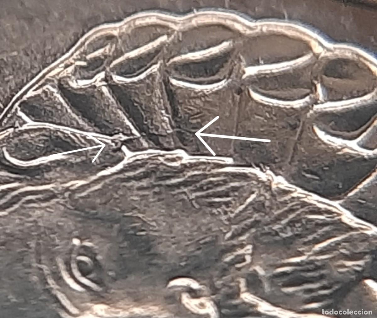 Monedas con errores: (ERROR-ESPA&Ntilde;A)(2024) 20 C&Eacute;NTIMOS CON ERROR. EXCESO DE METAL EN OREJA DE CERVANTES - Foto 7