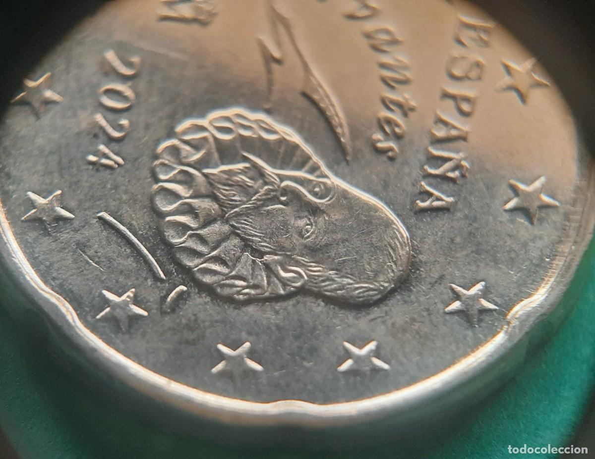 Monedas con errores: (ERROR-ESPA&Ntilde;A)(2024) 20 C&Eacute;NTIMOS CON ERROR. EXCESO DE METAL EN OREJA DE CERVANTES - Foto 16