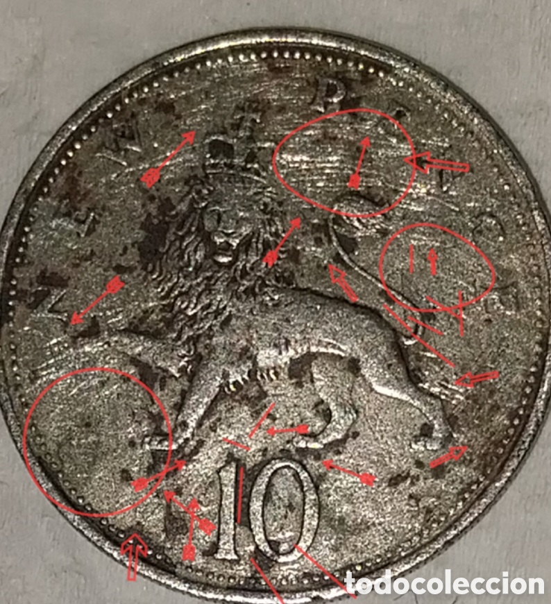 Monedas con errores: NEW PENCE Inglaterra Error 1968 - Foto 3
