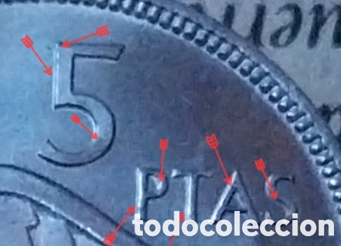 Monedas con errores: 5ptas 1957*⁵⁹, Espa&ntilde;a Caudillo error - Foto 5